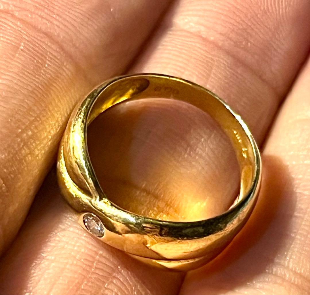 【店舗購入品】k18 刻印あり　ダイヤ付き