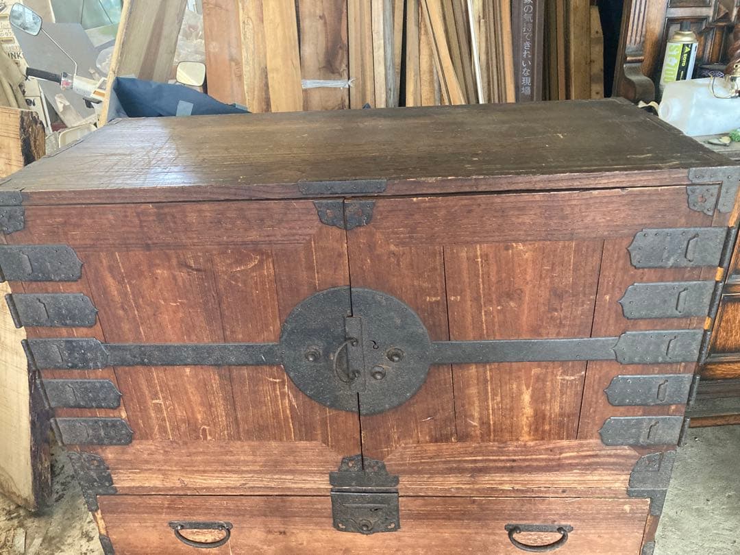 江戸後期から明治　福島桐箪笥　商家箪笥　上下2段