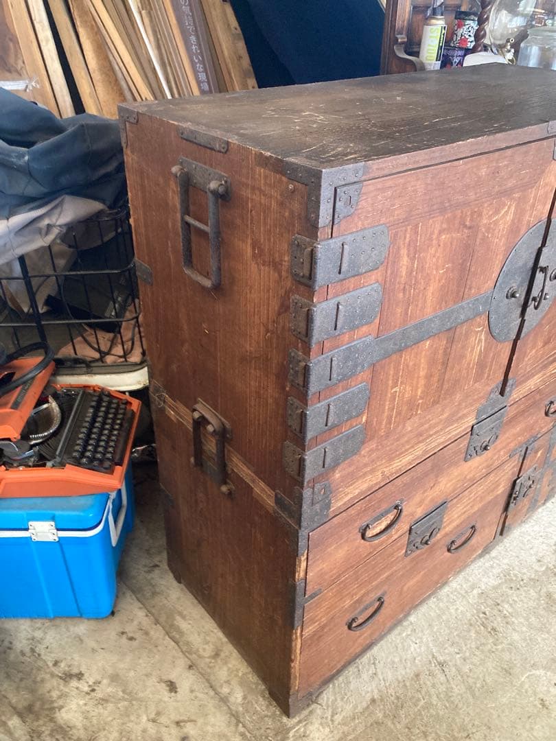 江戸後期から明治　福島桐箪笥　商家箪笥　上下2段