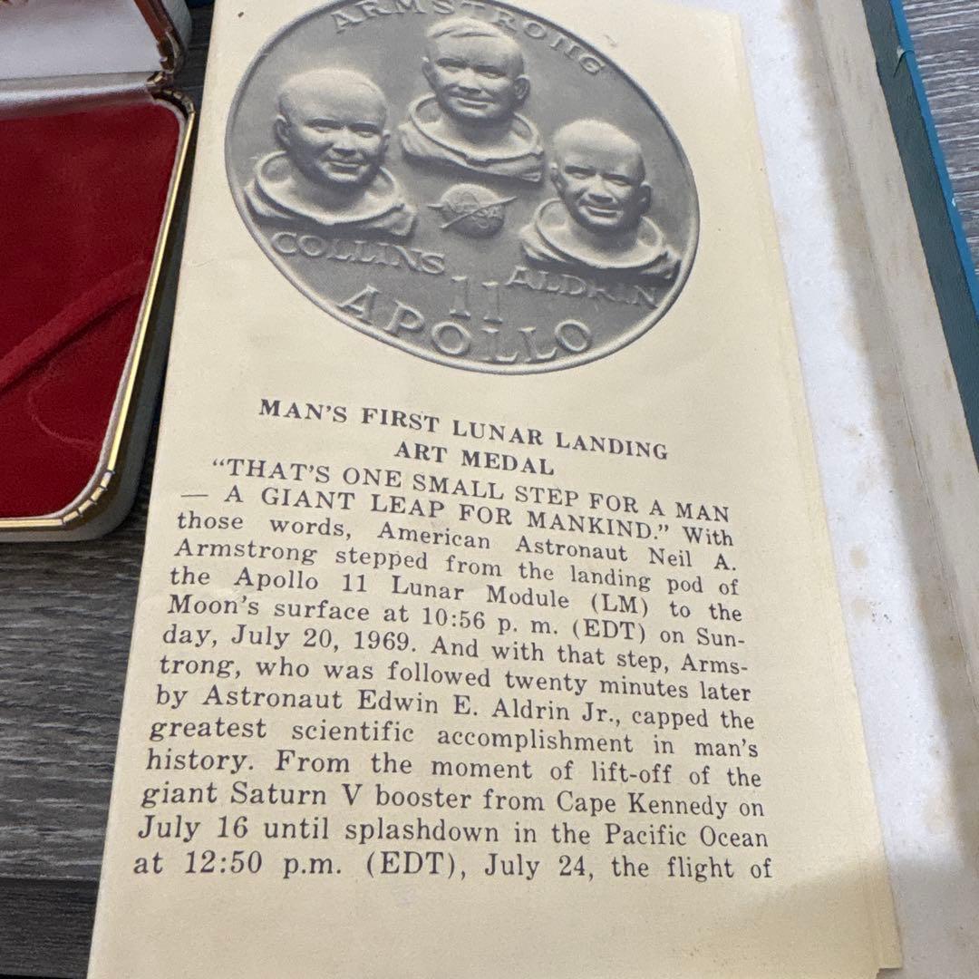 Apollo 11 約150g 純銀メダル 1969年 人類初の月面着陸