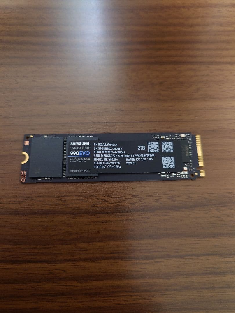 内蔵型SSD Samsung 990 EVO 2TB M.2 SSD