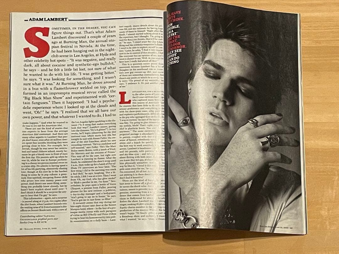 アダム ランバート 直筆 サイン入り 雑誌 及び Certificate