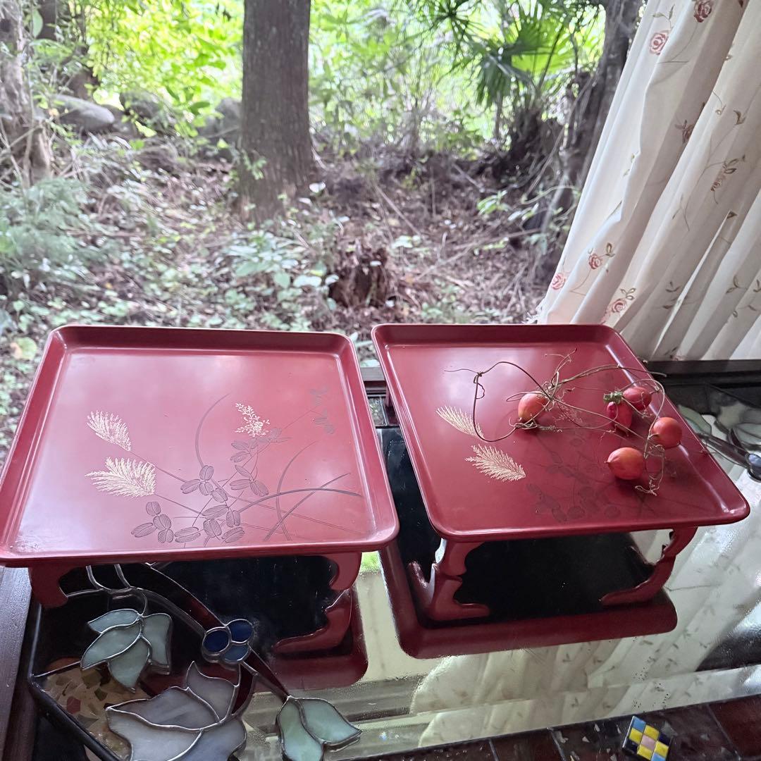 2209様感謝‼️特別価格‼️節目JAPAN GOZENGOLDすすき沈金朱御膳5客