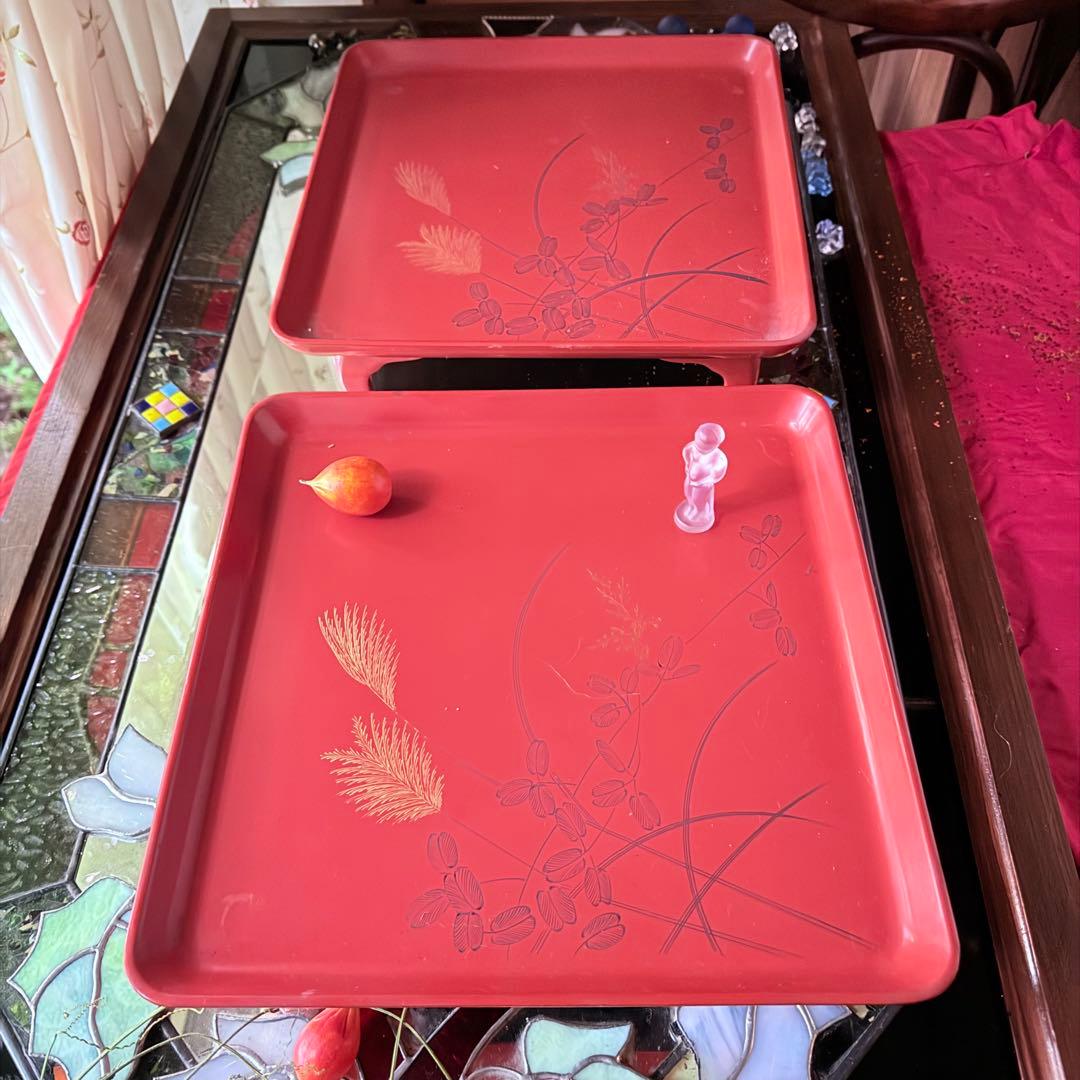 2209様感謝‼️特別価格‼️節目JAPAN GOZENGOLDすすき沈金朱御膳5客