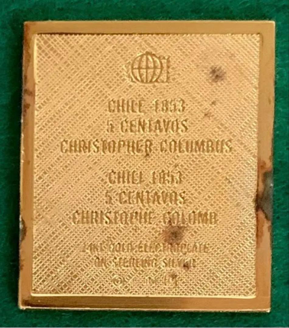 フランクリンミント 切手レプリカ 世界の国々の最初の切手 チリ 説明書付き1枚