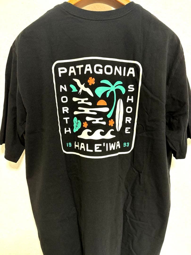 パタゴニア Tシャツ Lサイズ ハワイ ハレイワ限定 黒 バックロゴ 希少