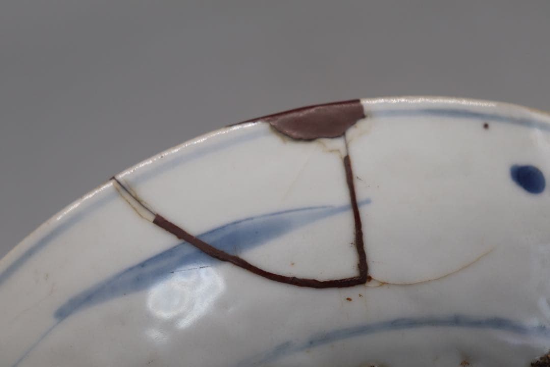 中国　明時代　漳州窯染付牡丹鳳紋大皿　送料込み0821