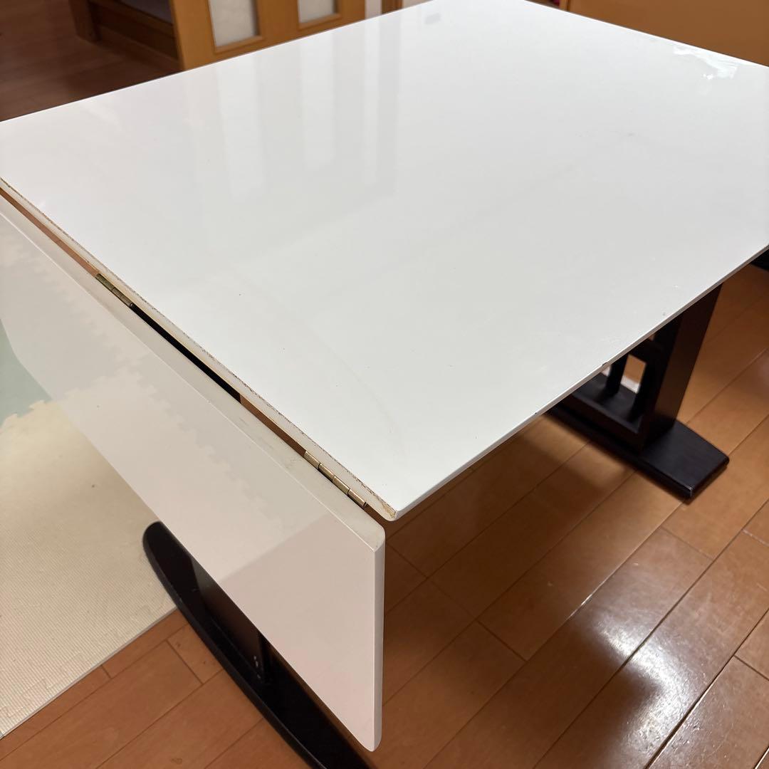 伸縮式2wayダイニングテーブル ホワイト120cm