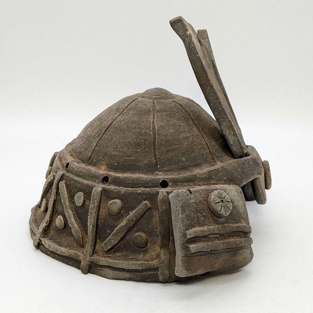 西川政彦 備前焼 兜2種 合箱 カブト 鎧兜 端午の節句 置物 細工物 西川政美