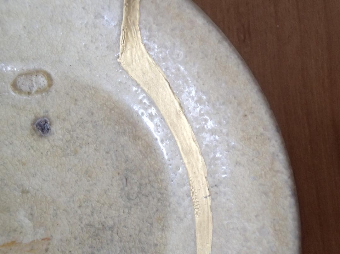 古陶磁　骨董　小皿　金継ぎ　金直し　５枚