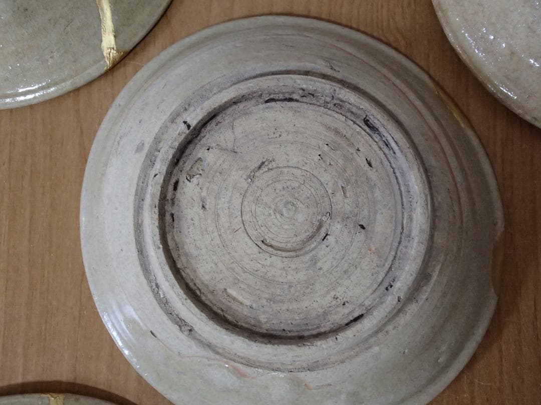 古陶磁　骨董　小皿　金継ぎ　金直し　５枚