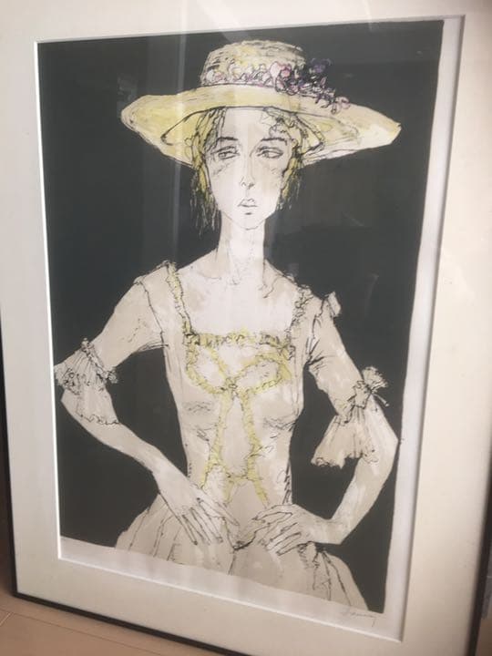 ジャン　ジャンセン リトグラフ 麦わら帽子の少女　激レア