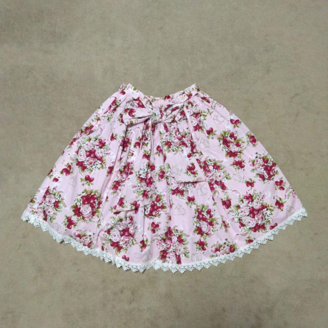 BABY シュガーブーケ 柄 スカート ピンク