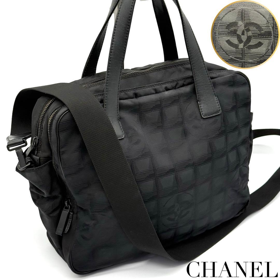 シャネル ニュートラベルライン ココマーク レザー 2way ハンドバッグ 黒