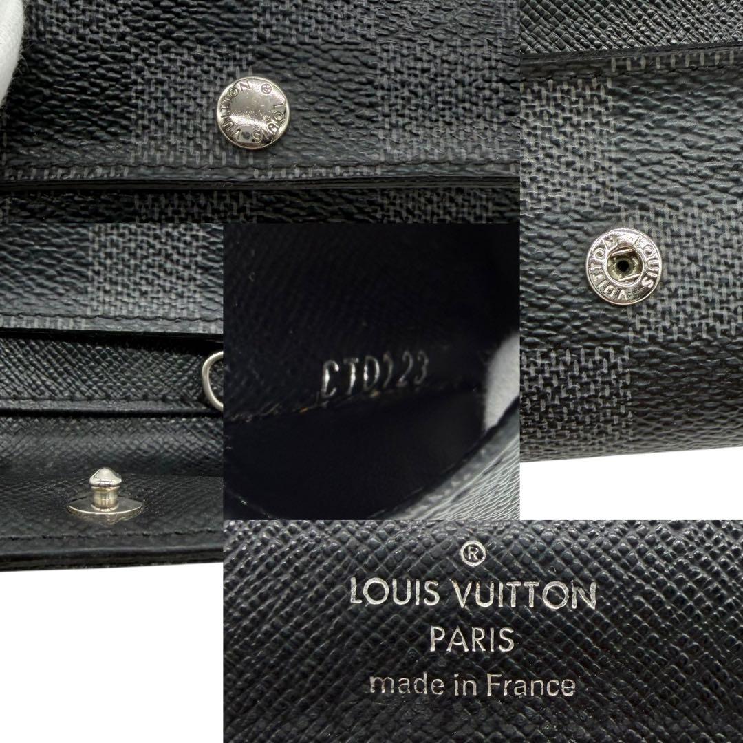 ルイヴィトン　ミュルティクレ6 ダミエ　グラフィット　6連　キーケース　黒