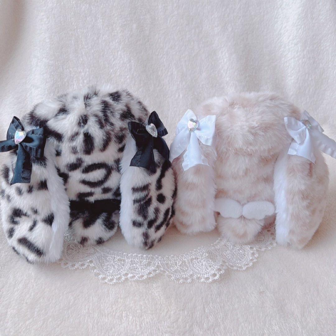 b43 ぬい服 12cm ちびぐるみ 着ぐるみ おすわり 豹たれみみうさぎせっと