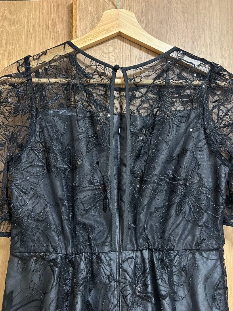 【AIMER】 ビオラモチーフスパンコール刺繍ドレス ワンピース