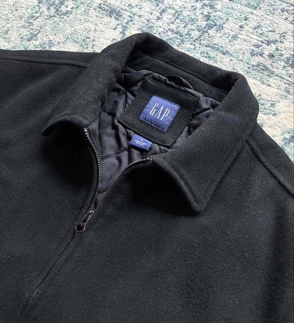 00s OLD GAP ウール ドリズラージャケット ブラック 裏地キルティング