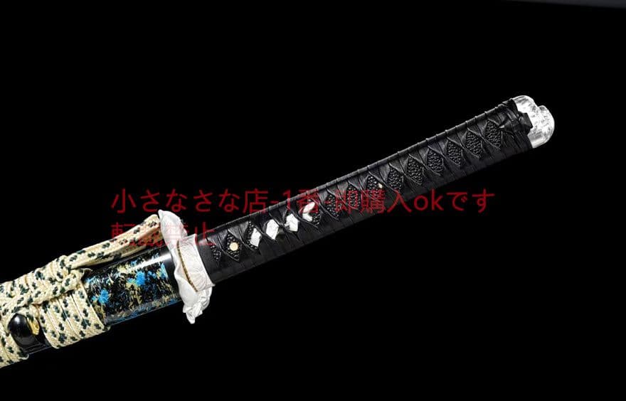 青武士刀「荷影」の炭化鋼焼き 古兵器 武具　刀装具　日本刀　模造刀 居合刀