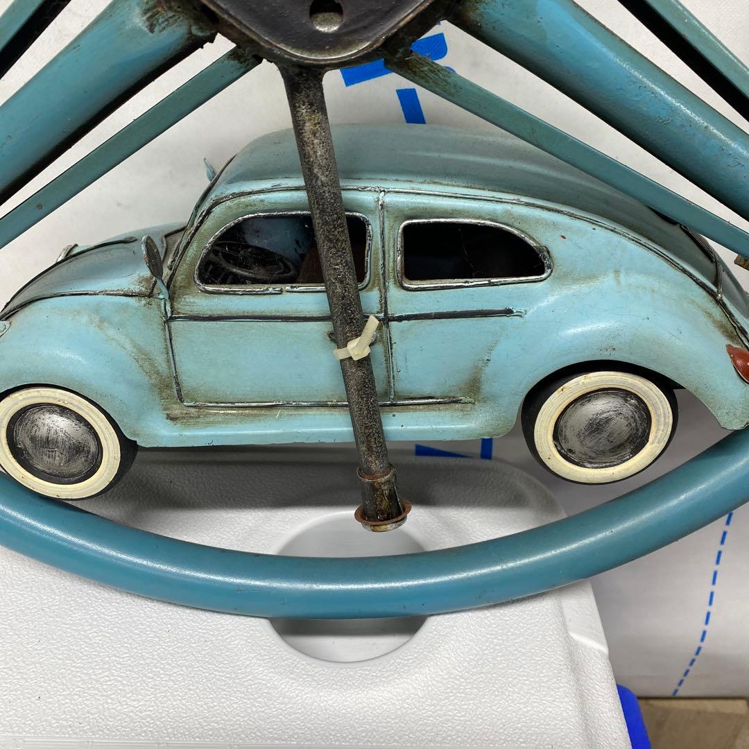 壁掛け飾り　ブリキ製ワーゲン付きハンドルディスプレイ