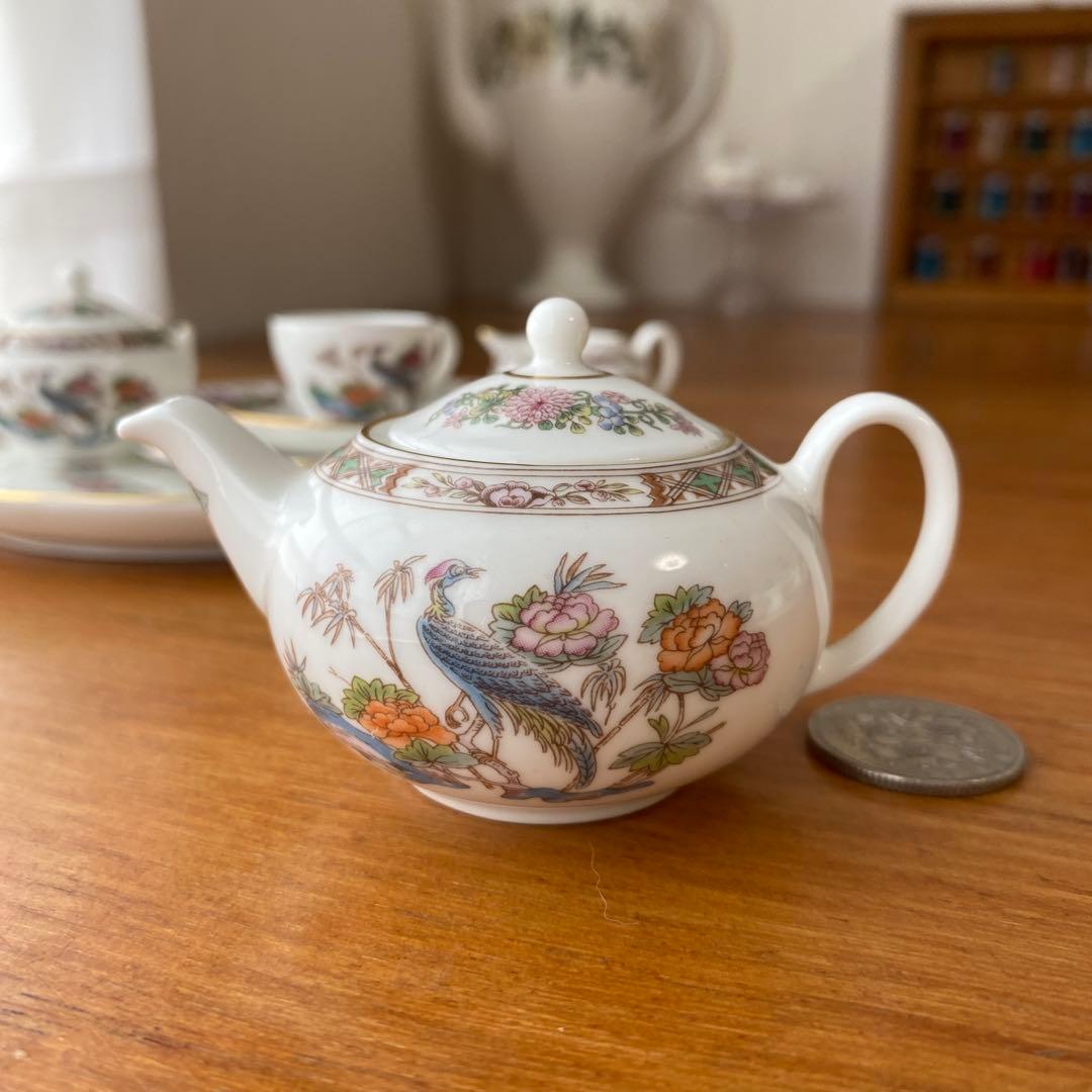 ウェッジウッド クタニクレーン　ミニチュア　ティーセット　孔雀　シノワズリ