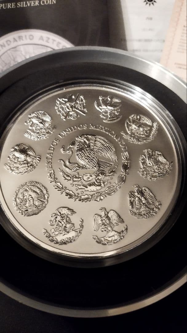 【1キロ純銀貨】太陽の石（アステカカレンダー）100ペソ1キロ特大純銀貨