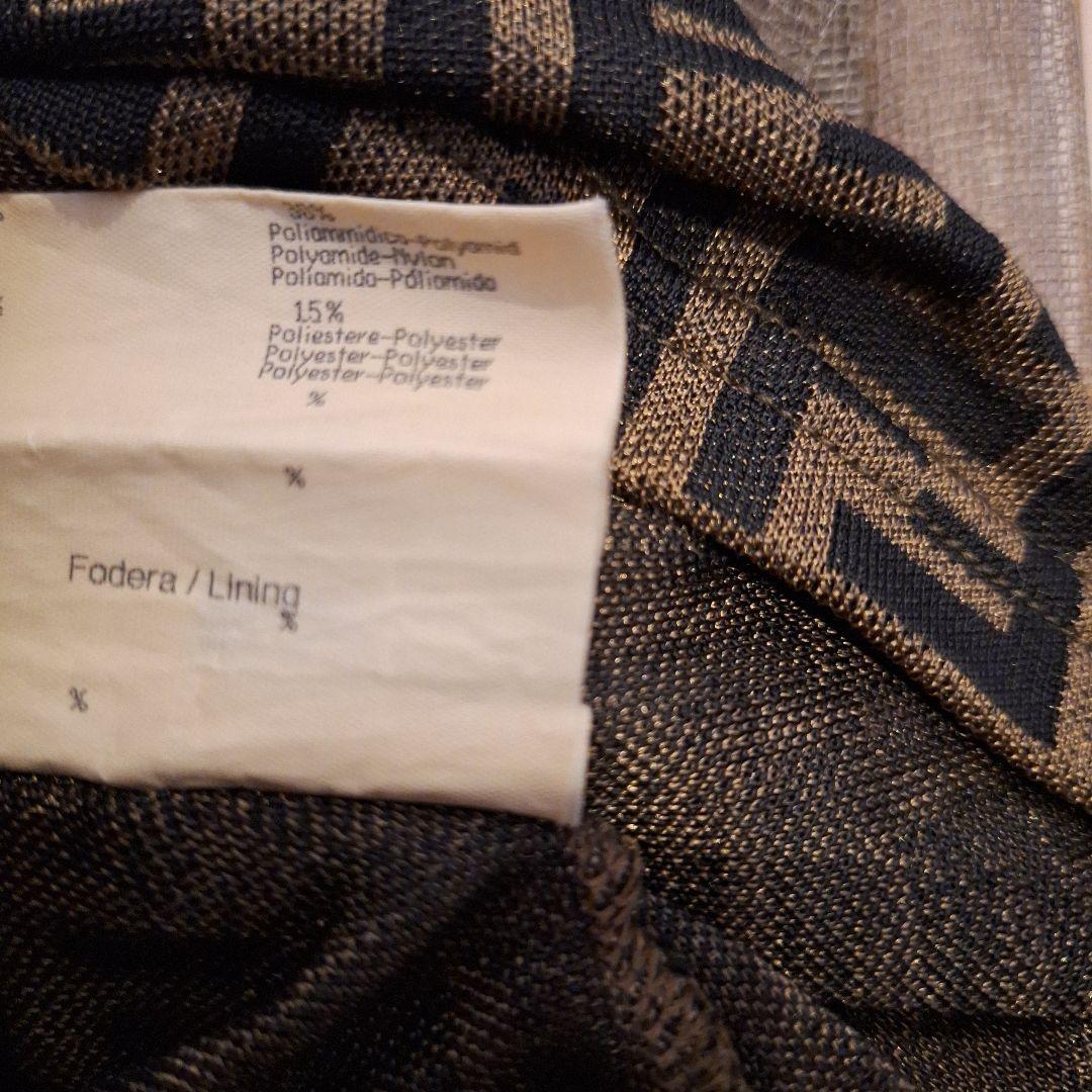 FENDI　フェンディ　メッシュタンクトップ　ノースリーブ　ズッカ柄　イタリア