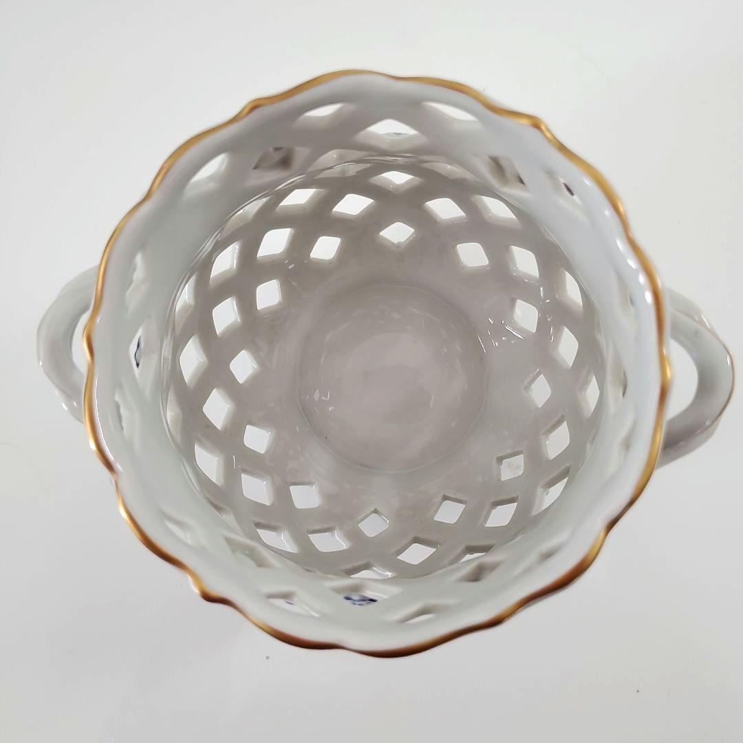 ☆希少　ドレスデン　ドイツ　磁器製　　ヴィンテージ　格子花瓶　高さ12cm