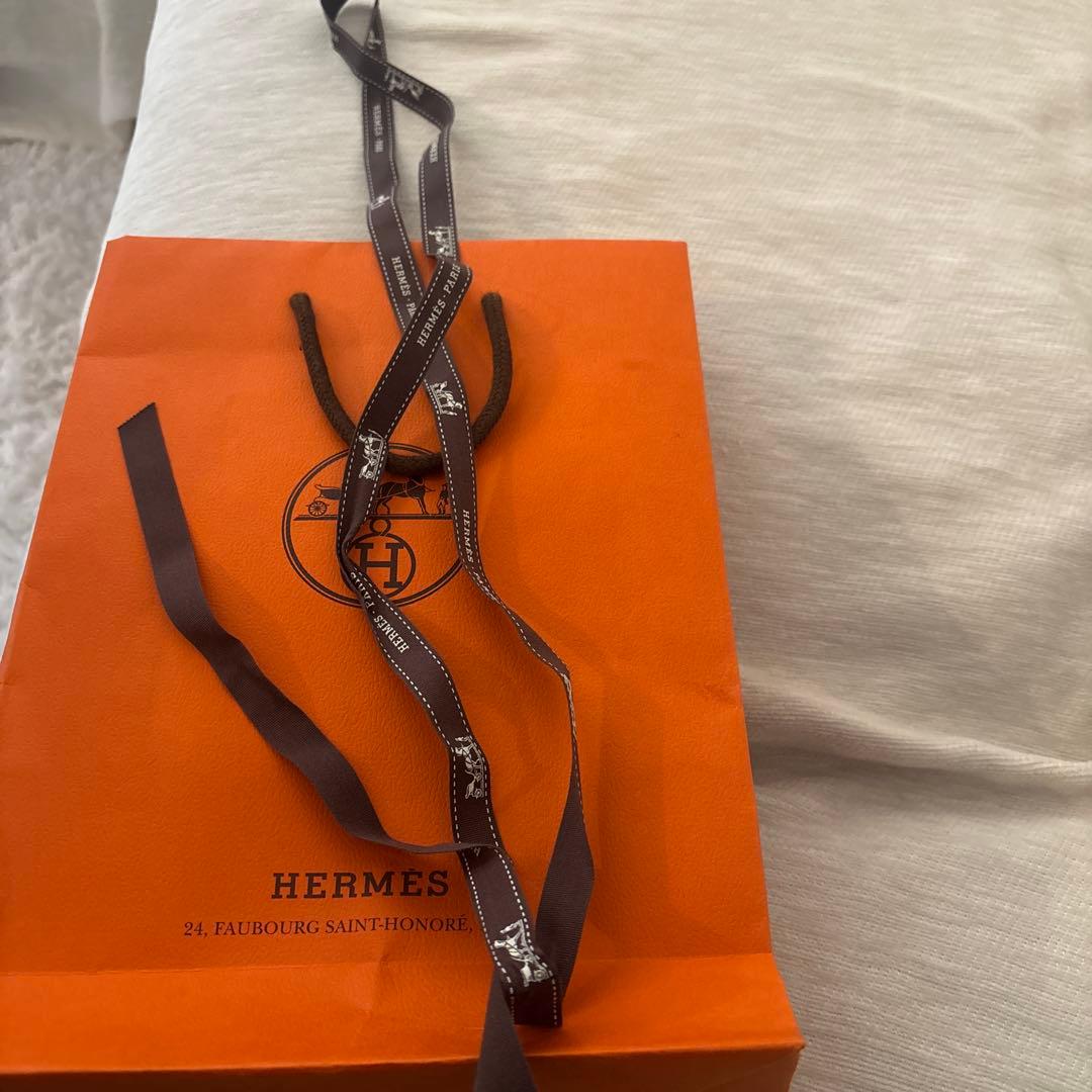 HERMES ピンク コットンタオルハンカチ