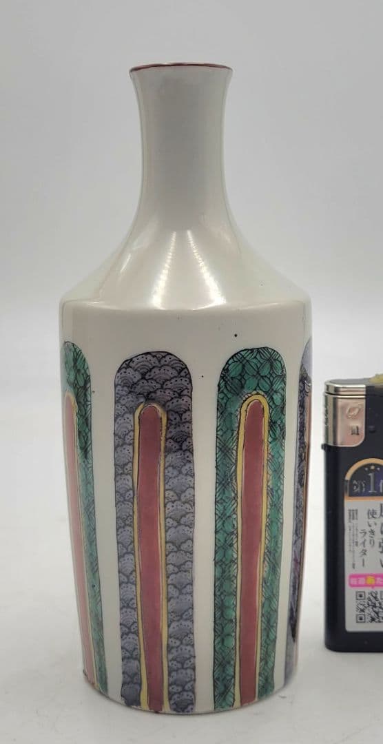 時代物　九谷焼　色絵徳利　合わせ箱　古九谷　骨董品、美術品
