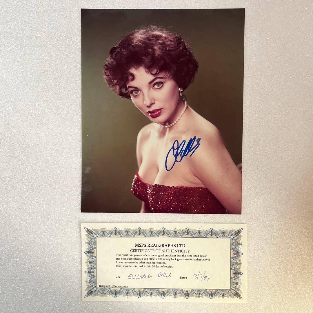 エリザベス・テイラー 直筆サイン入り 写真 COA保証書付 コレクション