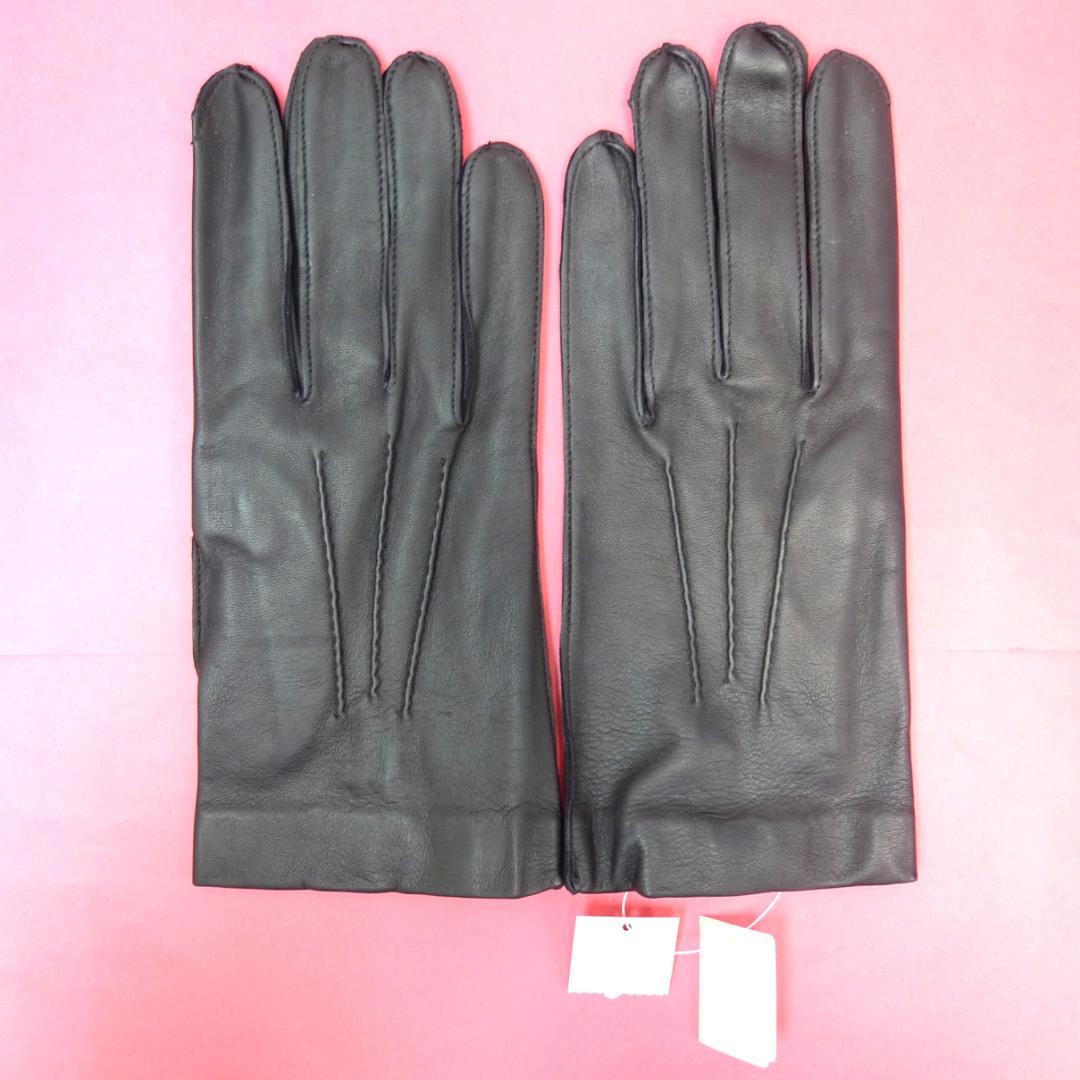 【未使用】dunhill　カーフレザー　グローブ　ブラック　サイズＭ　メンズ