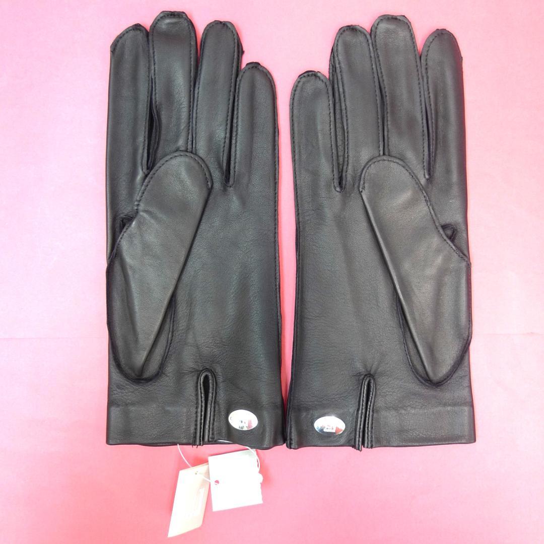 【未使用】dunhill　カーフレザー　グローブ　ブラック　サイズＭ　メンズ