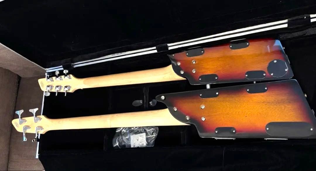 ダブルネックエレキギター&ベース サンバースト