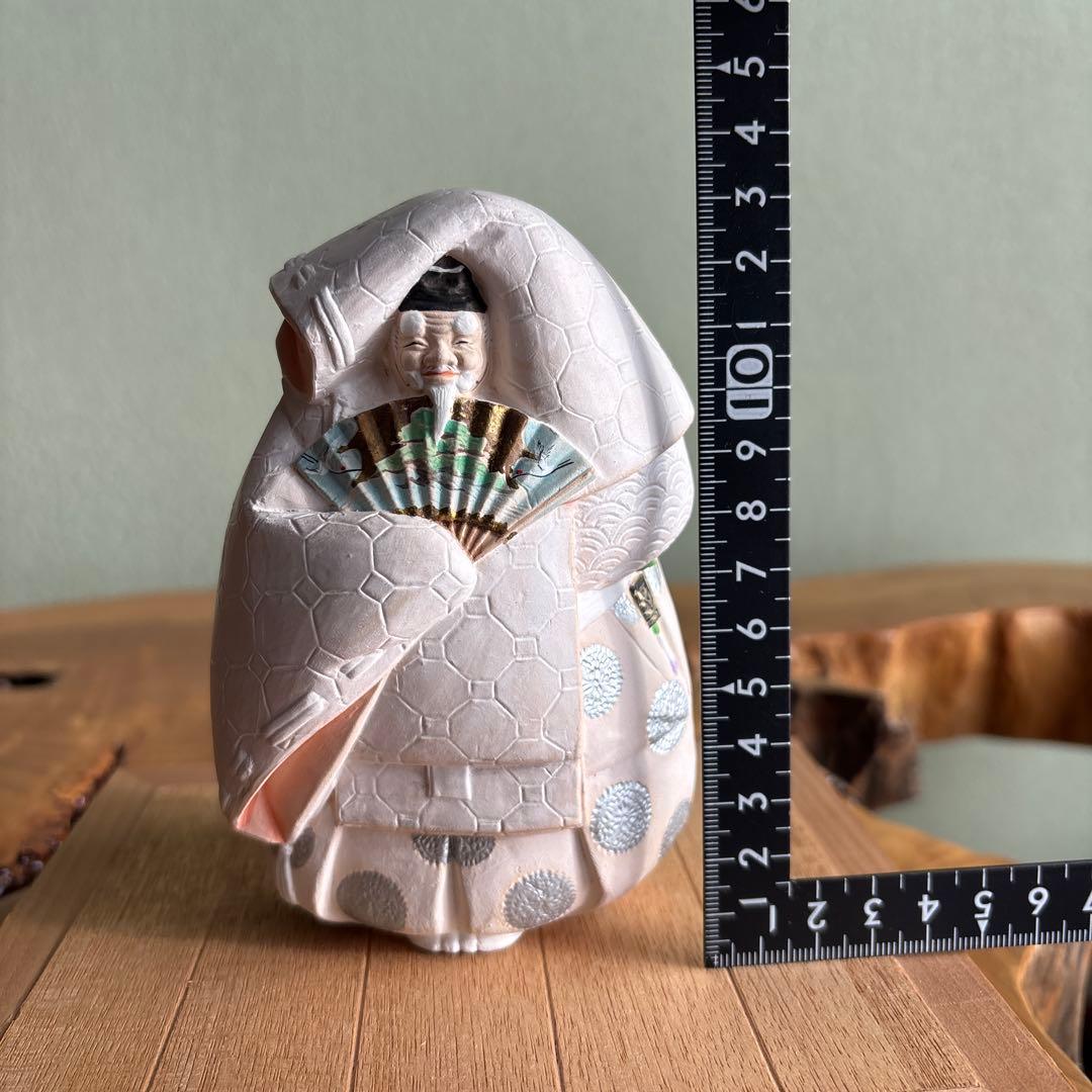 白水八郎作 「翁」博多人形 福岡県無形文化財 共箱