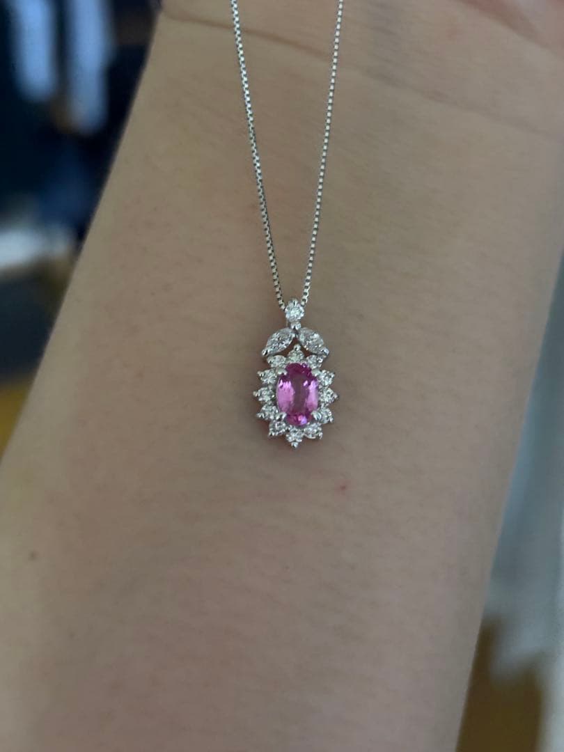 ピンクサファイア　ダイヤモンド　ペンダントヘッド　PT900