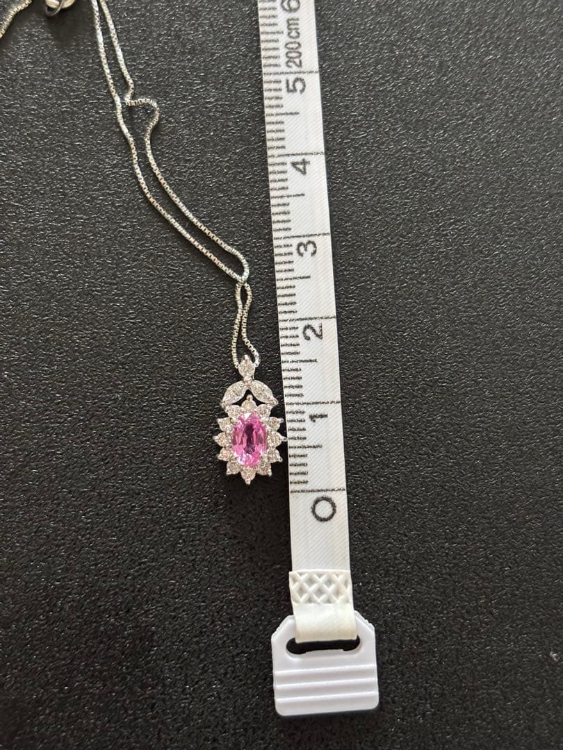 ピンクサファイア　ダイヤモンド　ペンダントヘッド　PT900