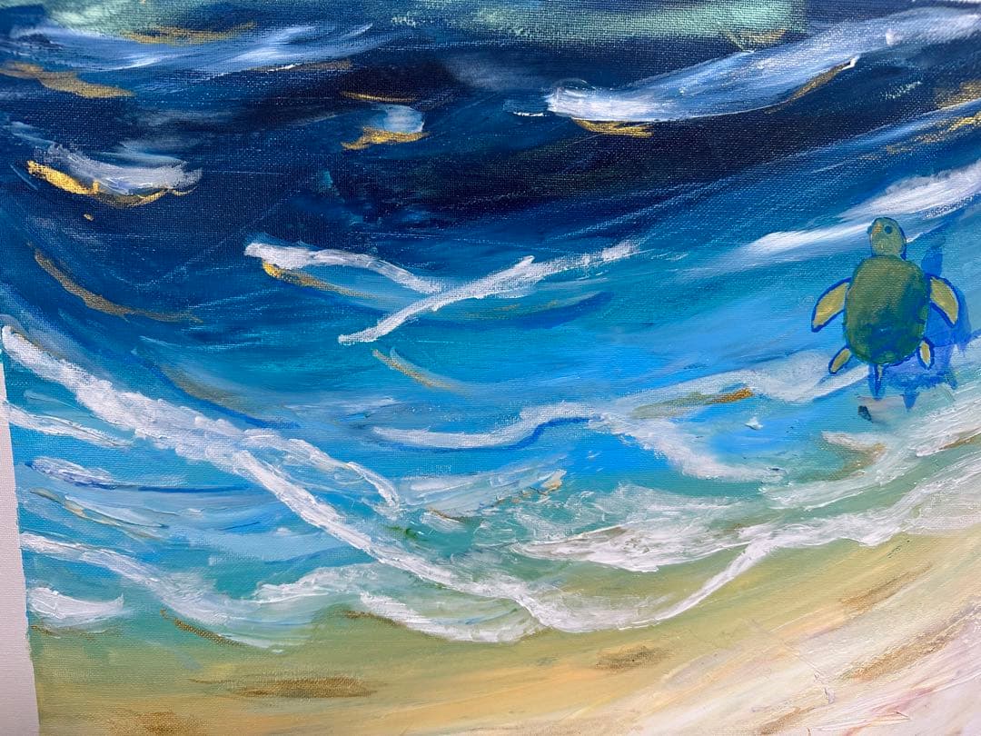 【原画】ウミガメの旅立ち