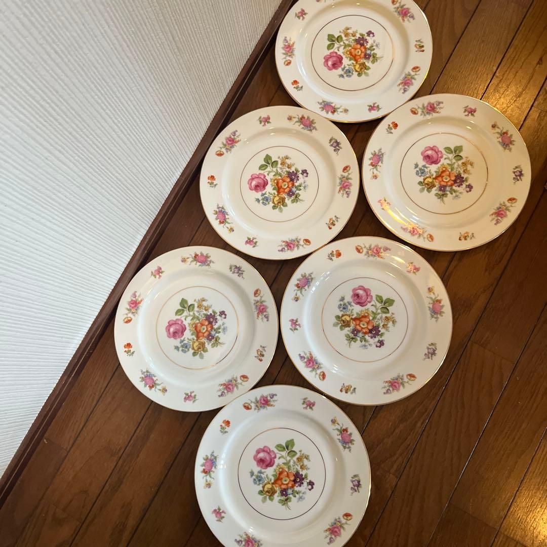 期間限最終処特価超レアオキュパイドJAPAN 薔薇絵素敵大皿六枚オールドノリタケ