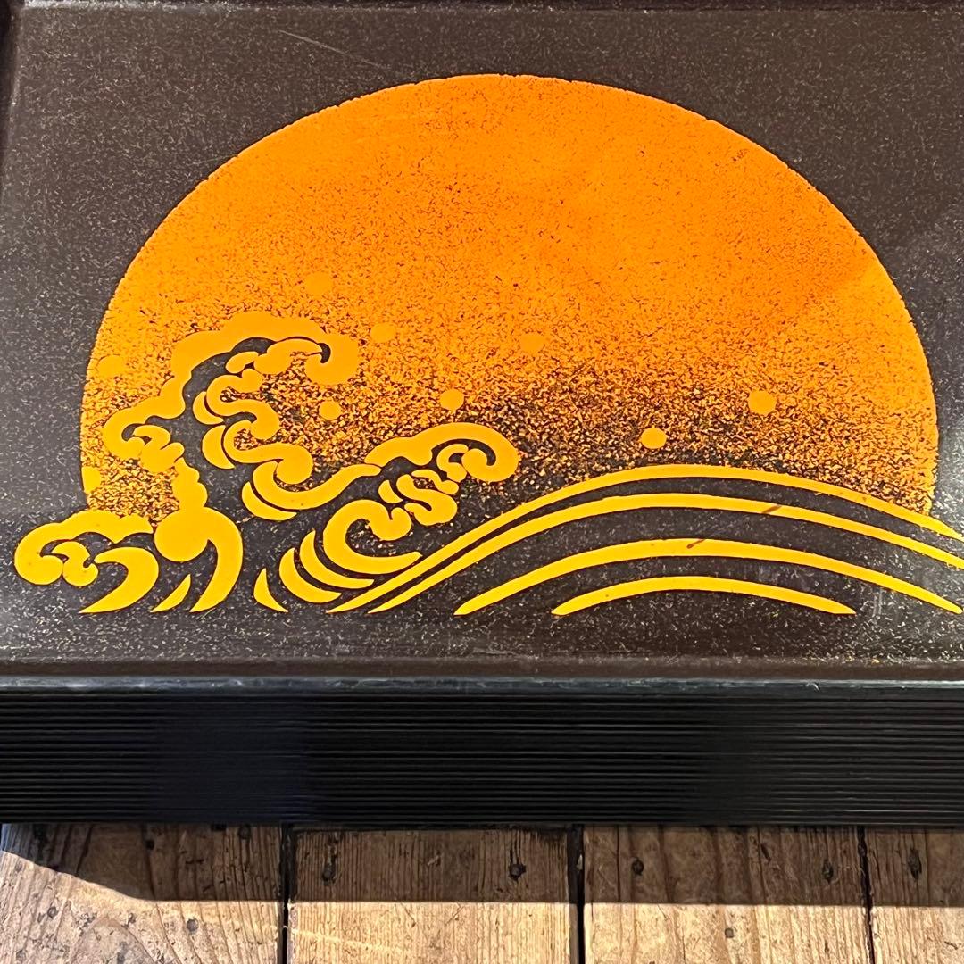 ③波　太陽　月　黒盆　和風　20枚　おまとめ　懐石　旅館　昭和レトロ