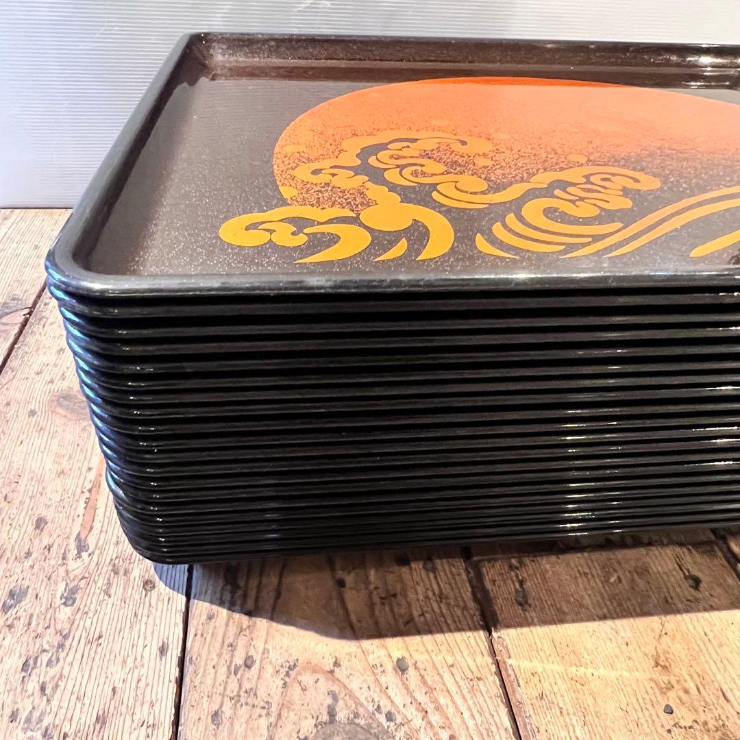 ③波　太陽　月　黒盆　和風　20枚　おまとめ　懐石　旅館　昭和レトロ