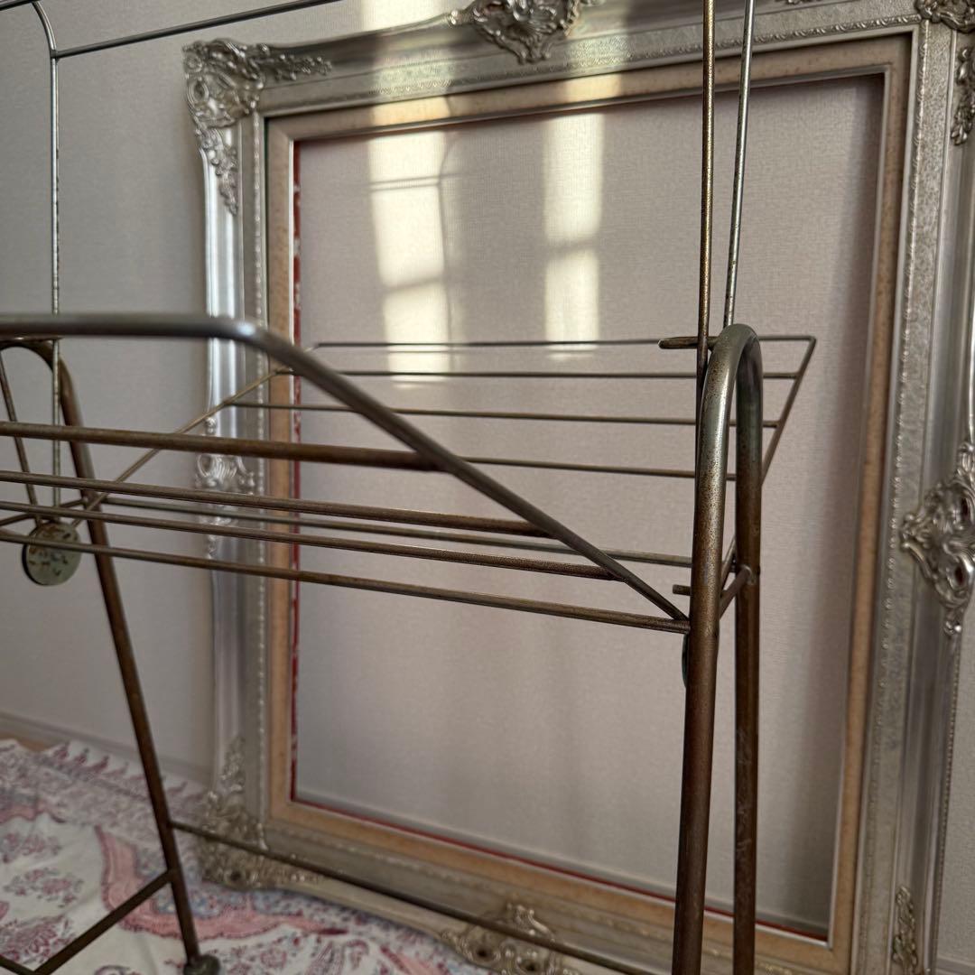 ビンテージ　昭和レトロ　鉄製　物干し　インダストリアル　工業系　シャビー　什器