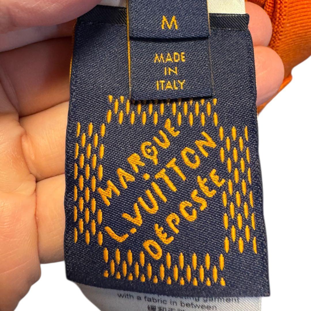 LOUIS VUITTON ヴィトン ロゴ ニットTシャツ オレンジM 正規品