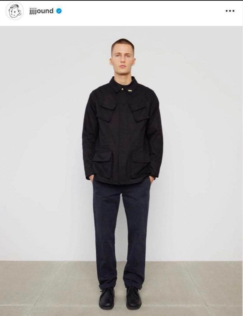 jjjjound パドモア&バーンズ モカシン 黒 レザー UK9 ワラビー