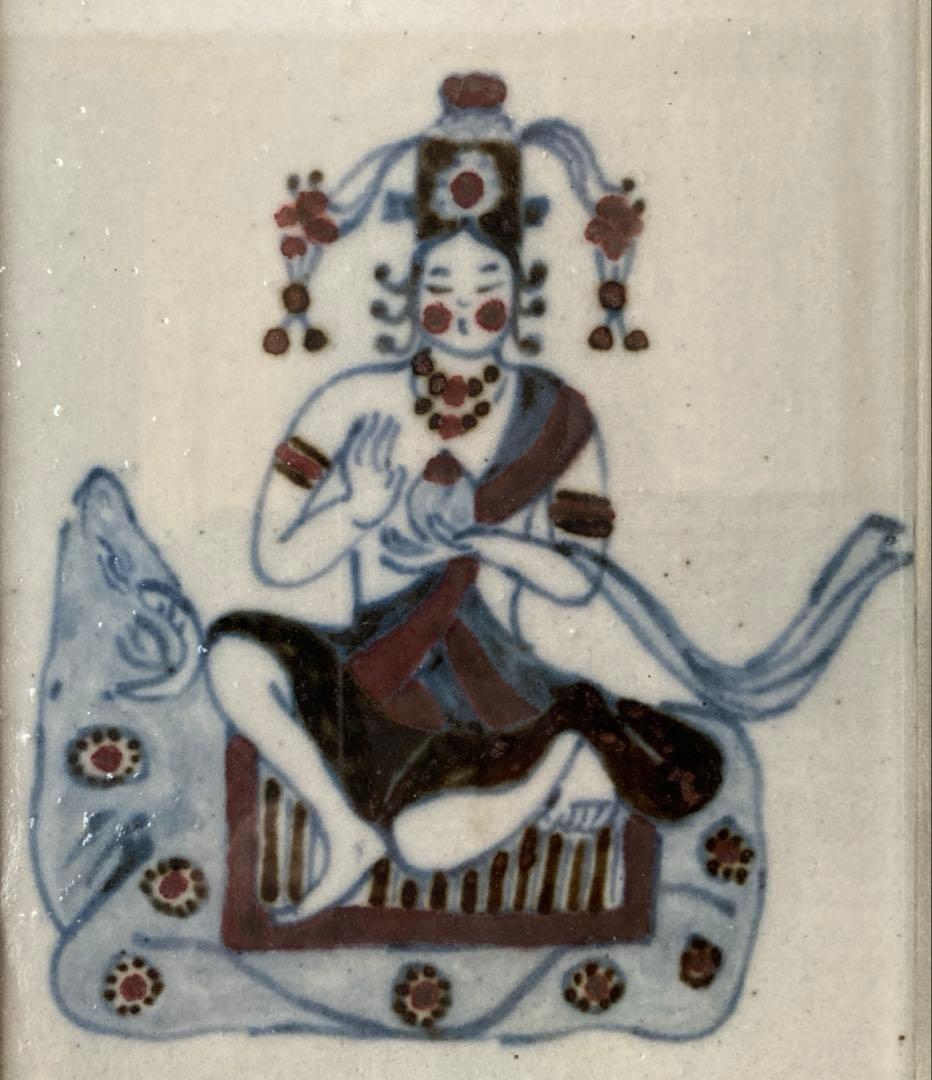 陶芸家　陶板画　額縁入り　壁掛け　作家物　陶板