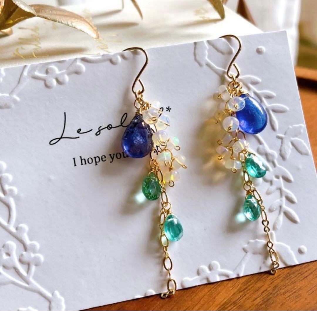 うぐいす◆デュモルチェライトインクォーツ×アンデシンラブラドライトブレス