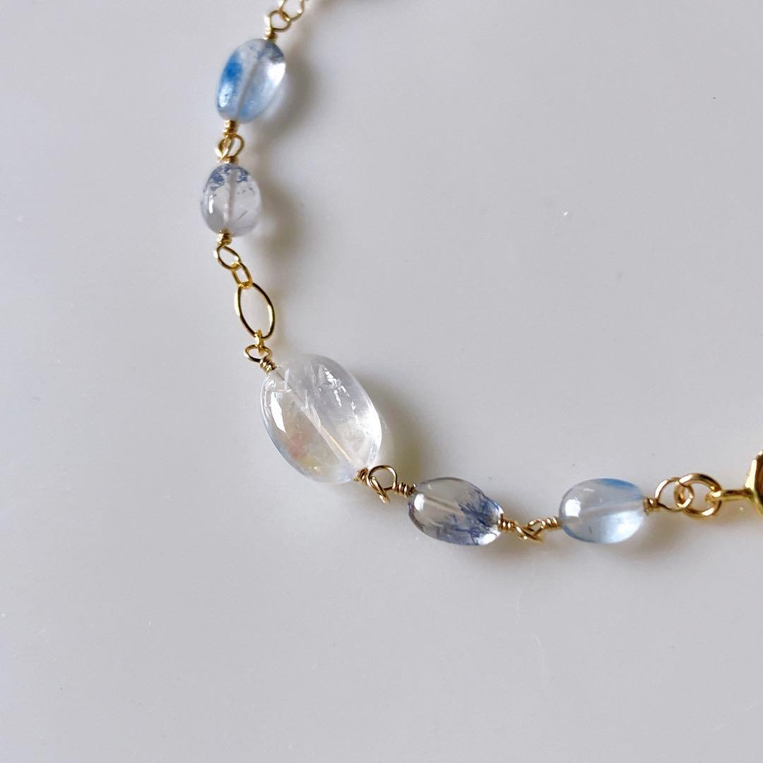 うぐいす◆デュモルチェライトインクォーツ×アンデシンラブラドライトブレス