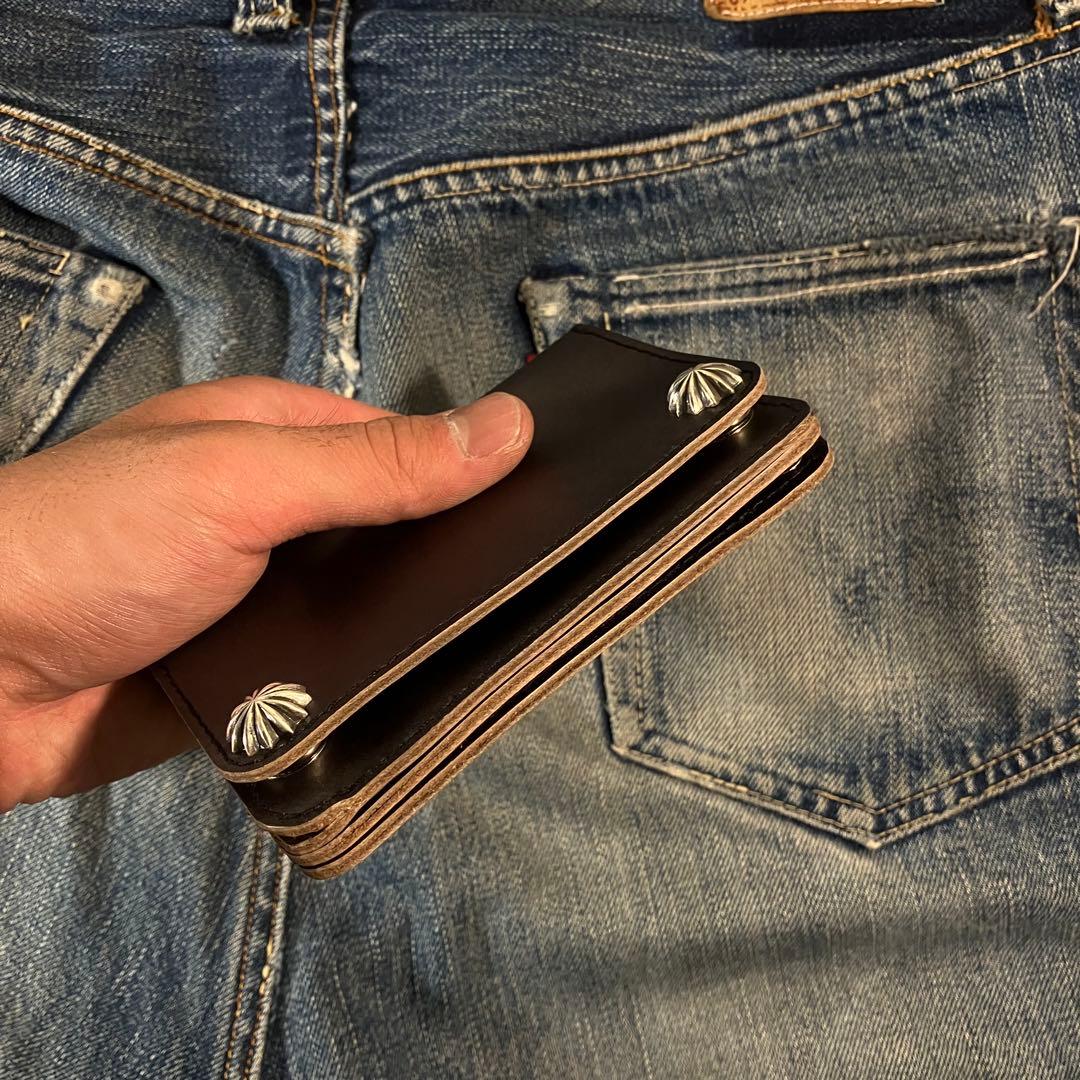 お札が折れない！ミドルトラッカーウォレット シルバー925 アポロコンチョ