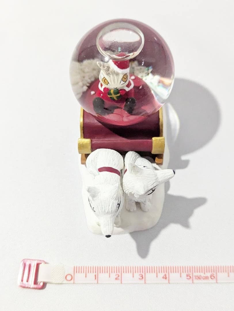 【未使用保管品】わちふぃーるど ダヤン 狼 クリスマス サンタ 陶器スノードーム