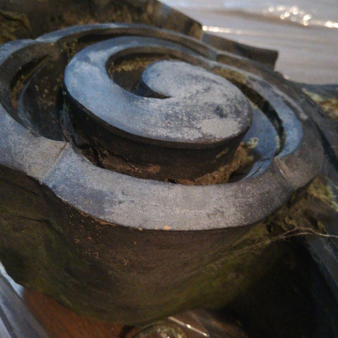 江戸時代大棟用大旧家時代宝珠大型サイズ横幅８０センチ高さ４５センチ古瓦当時物